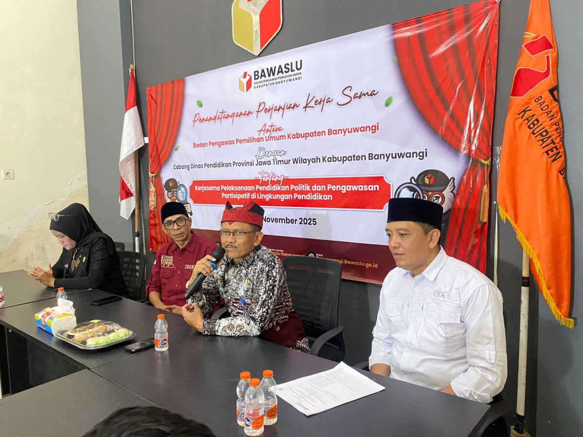 Bawaslu Banyuwangi sekali lagi menggelar acara Penandaan Kesepakatan Kerja sama dengan Kantor Cabang Dinas setempat